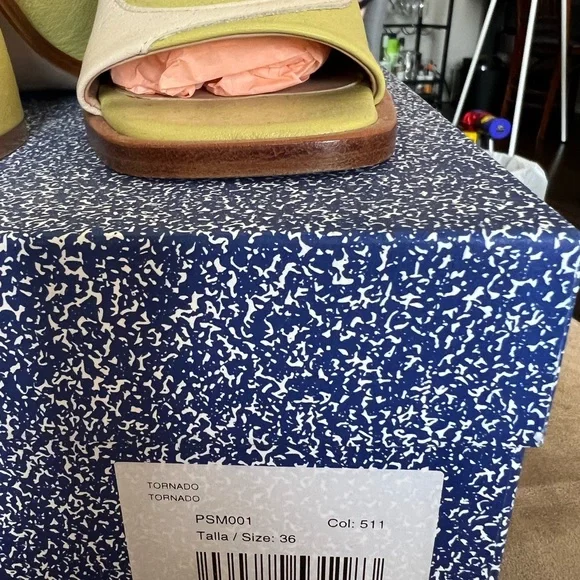 Paloma Wool Tornado Sandal in Green and White colors. Size EU 36/US 6 - Picture 3 of 7